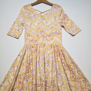 DotDotSmile Size 5/6 Ballerina Dress - NWT Peach and Pink Chevron Floral